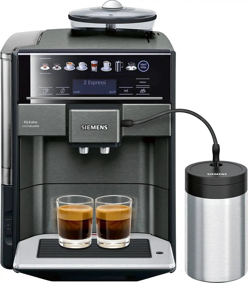 Siemens EQ.6 plus extraKlasse 1500W Kaffeevollautomat Dark Inox mit Touchscreen