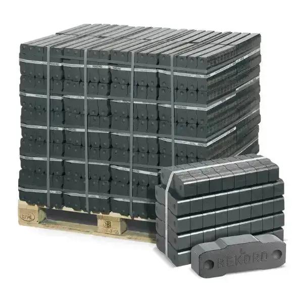 REKORD Braunkohlebriketts Palette 1.000 kg – Lausitzer Naturkohle, für Dauerbrand geeignet